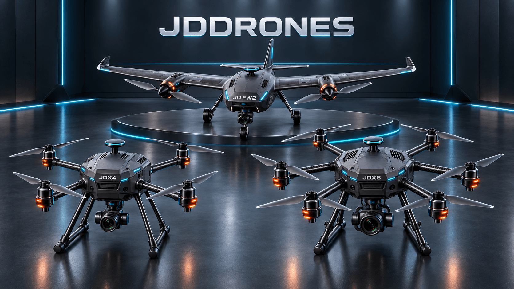 Composición conceptual de la familia JDDRONES: JDX4, JDX6 y JD FW2